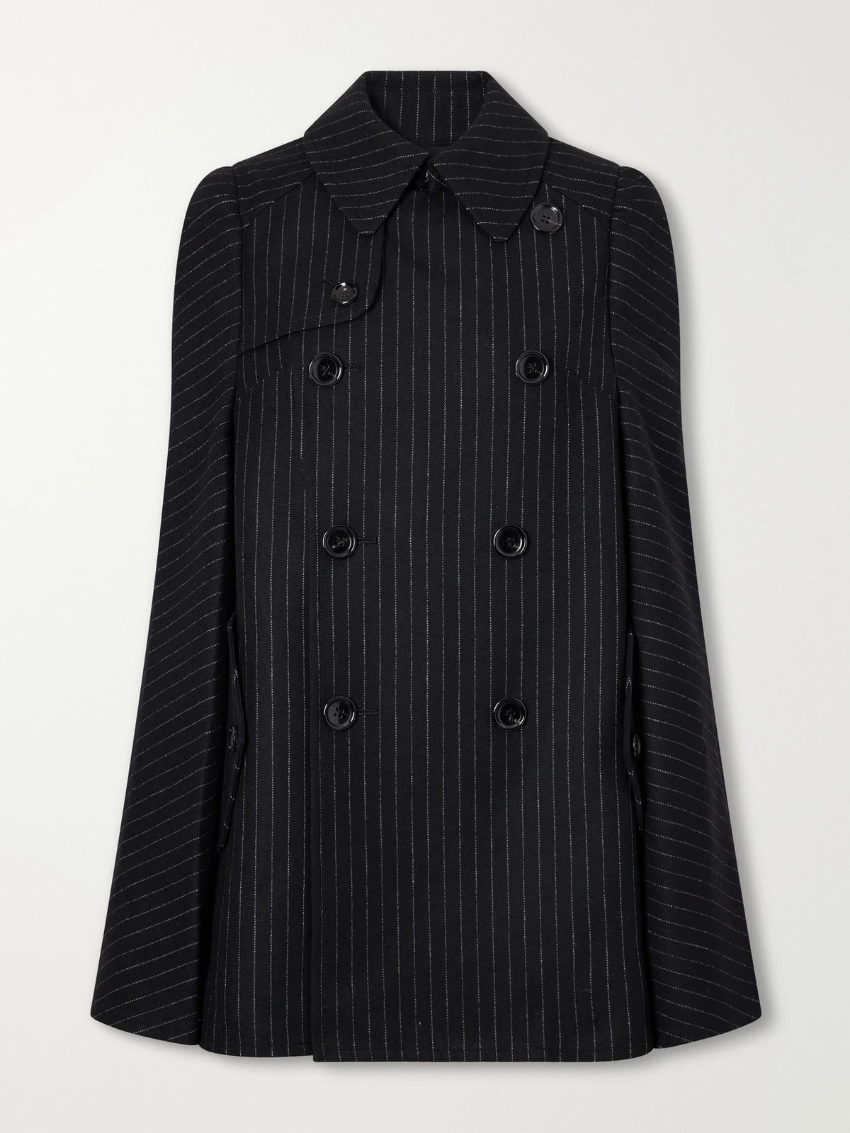 Junya Watanabe Pinstriped Wool-blend Twill Cape