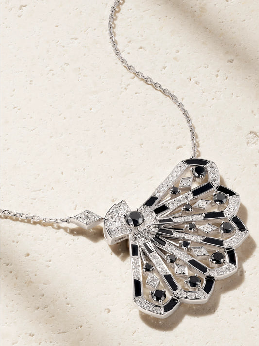 Fanfare Symphony 18-karat White Gold, Diamond And Spinel Necklace