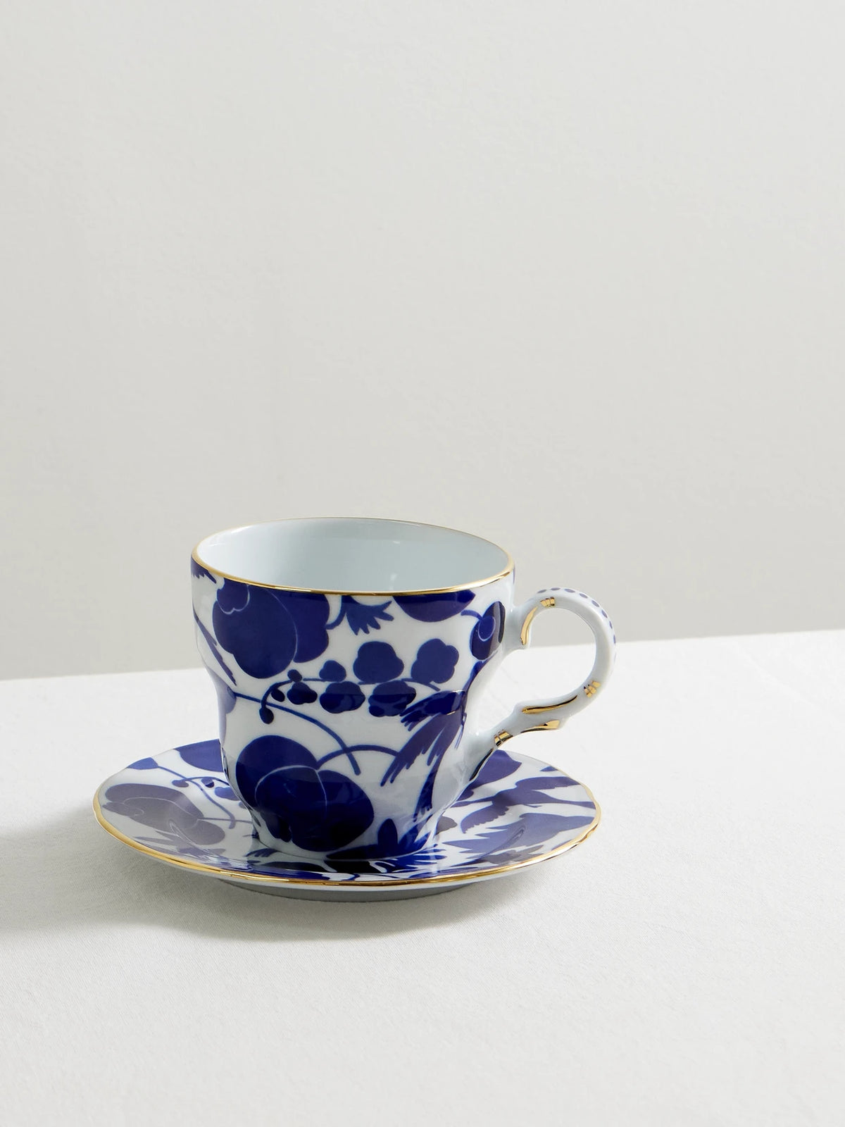 Gold-plated Porcelain Teacup And Saucer Set