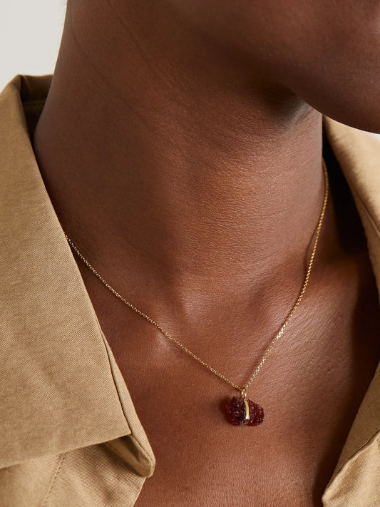 Image of Necklaces. Product name - + Net Sustain Birthstone 14-karat Gold Multi-stone Necklace in January colour by brand - JIA JIA