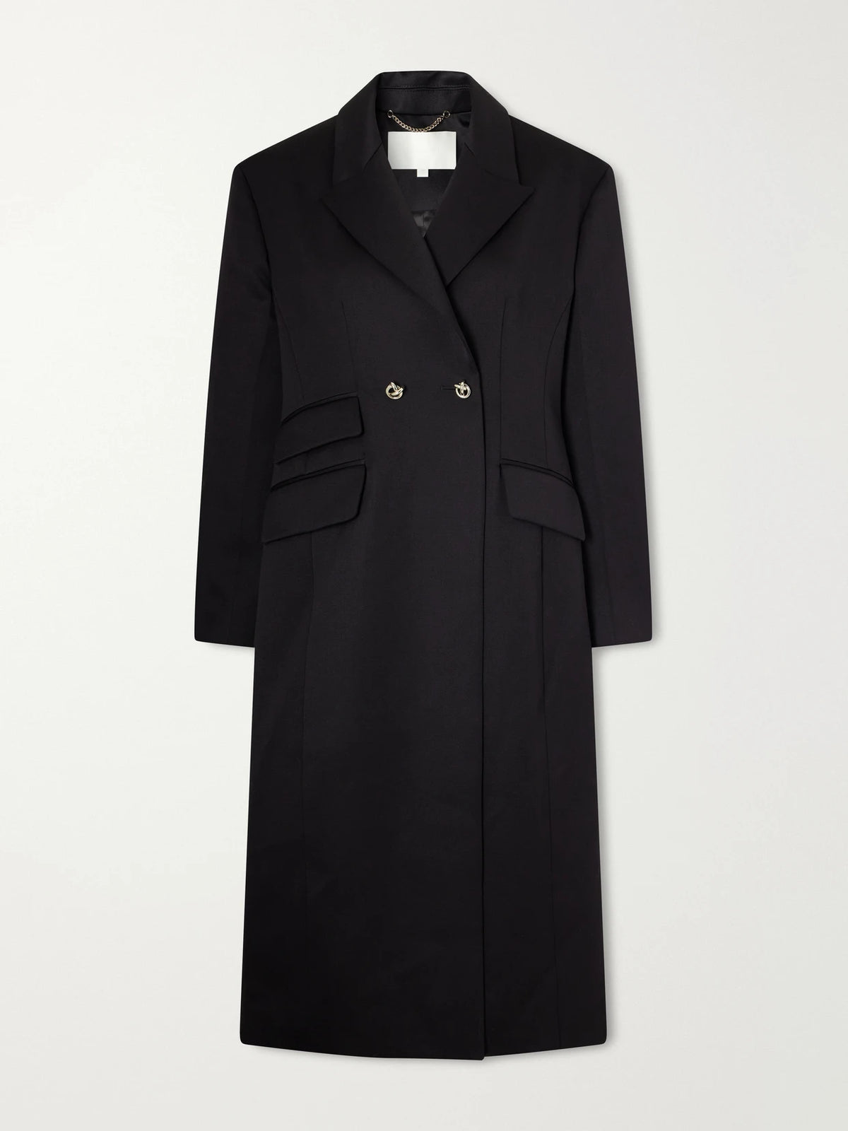 RÙADH The Ophelia Double-breasted Satin-trimmed Wool-twill Coat