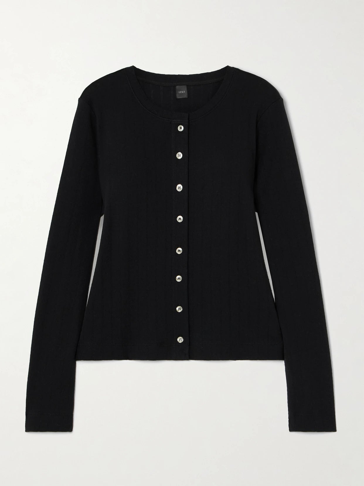 Pointelle-knit Cotton Cardigan