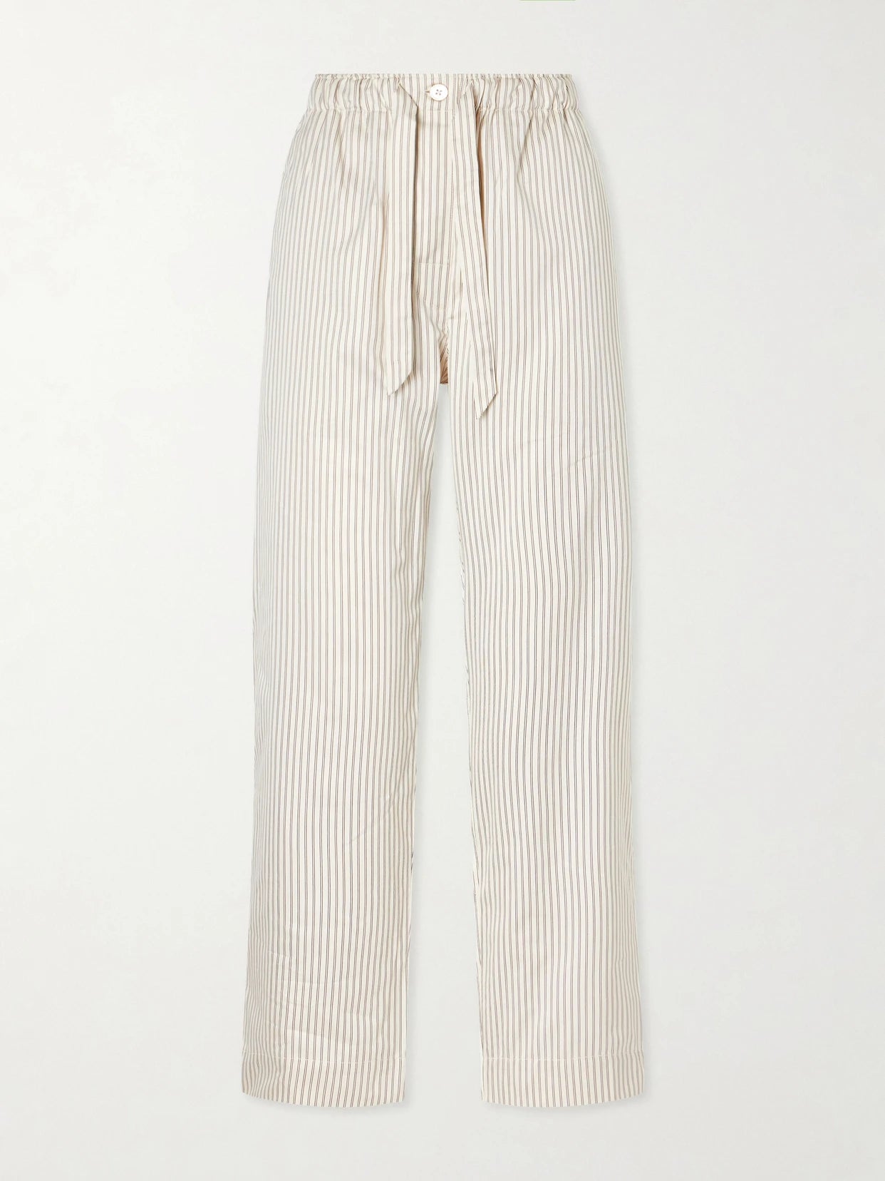 Sateen Striped Organic Cotton-poplin Pajama Pants