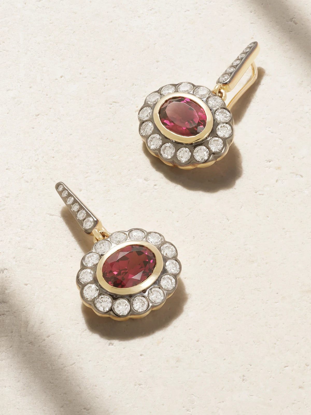 Lexi 14-karat Gold, Rhodolite And Diamond Earrings