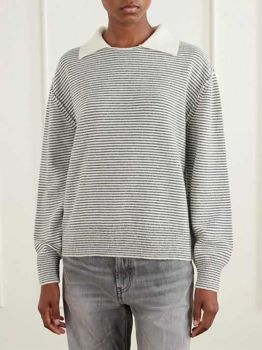 MFPEN Charming Striped Wool Polo Sweater