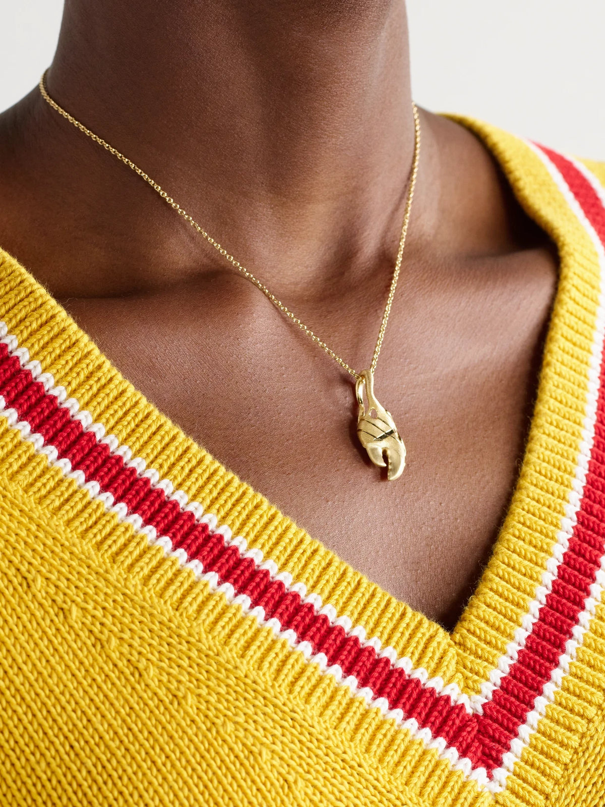 Image of Necklaces. Product name - Young Fish Claw 18-karat Gold Necklace in Multi colour by brand - OLE LYNGGAARD COPENHAGEN