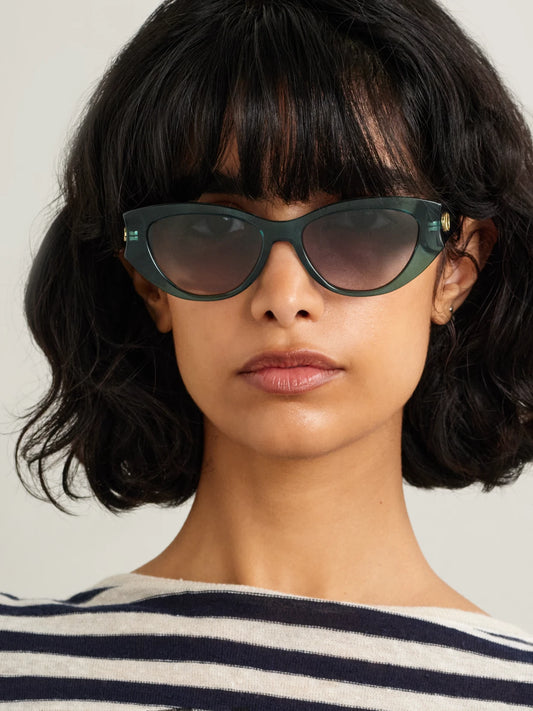 Image of Sunglasses. Product name - Diorglow B1i Cat-eye Acetate Sunglasses in Turquoise colour by brand - DIOR Eyewear