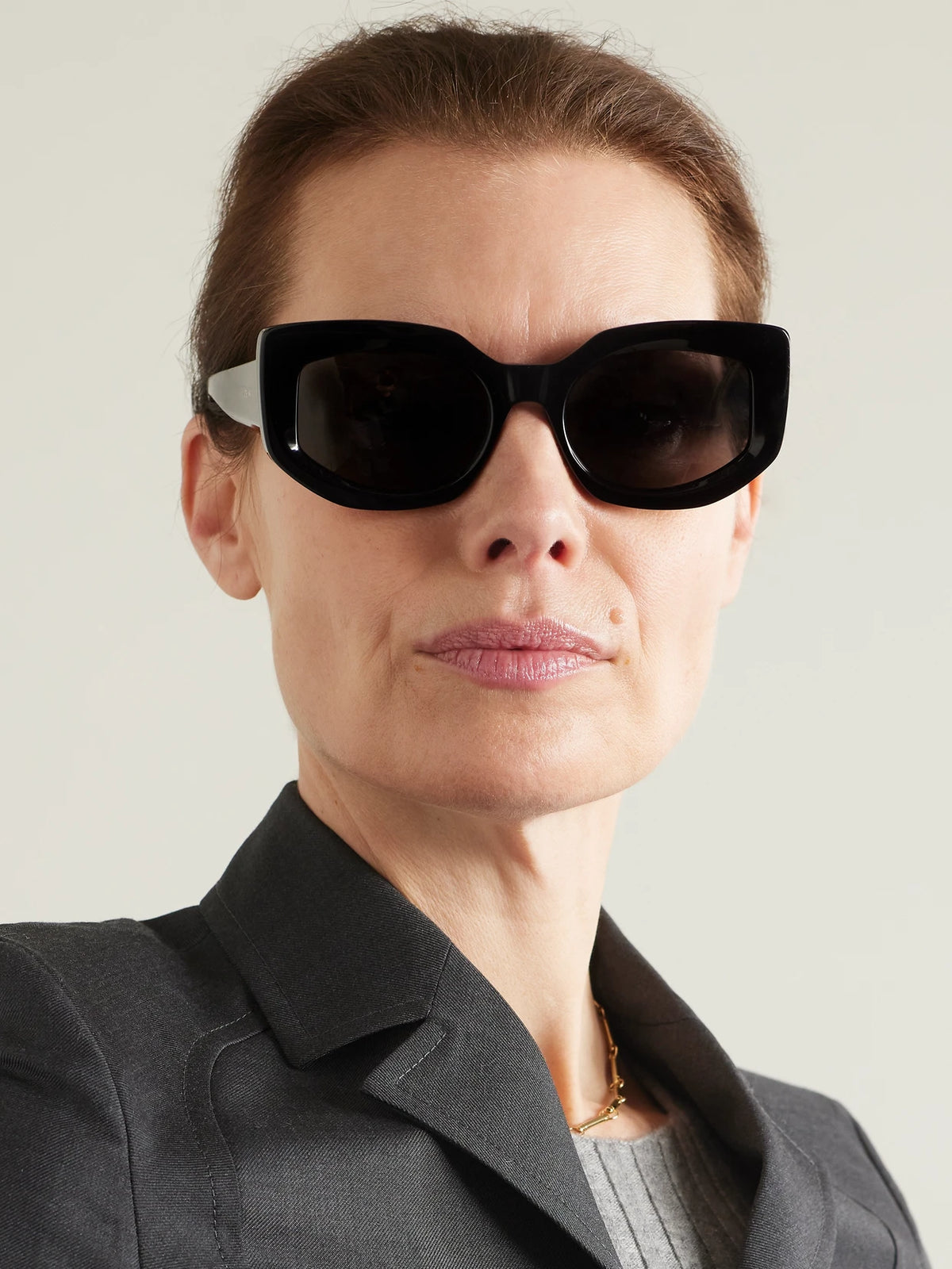 Image of Sunglasses. Product name - Bold Cat-eye Acetate Sunglasses in Black colour by brand - CELINE Eyewear