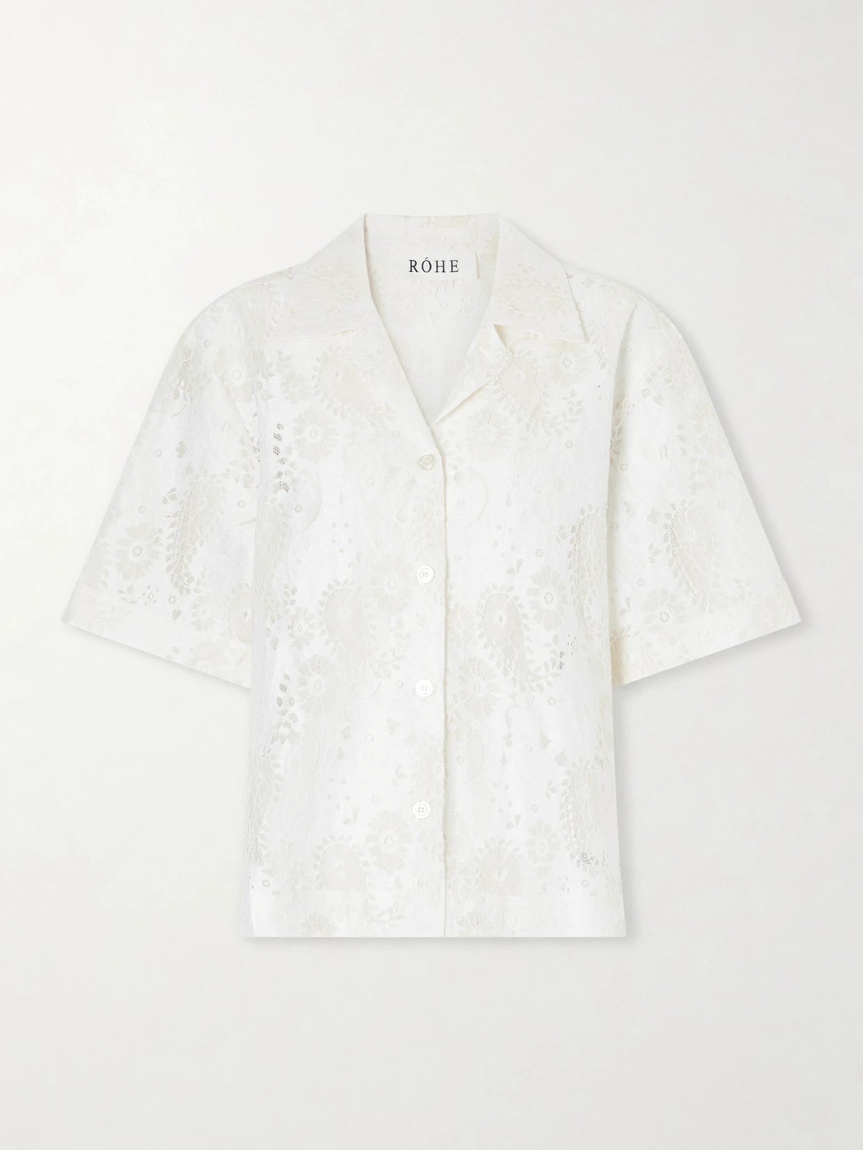 Embroidered Linen-blend Lace Shirt
