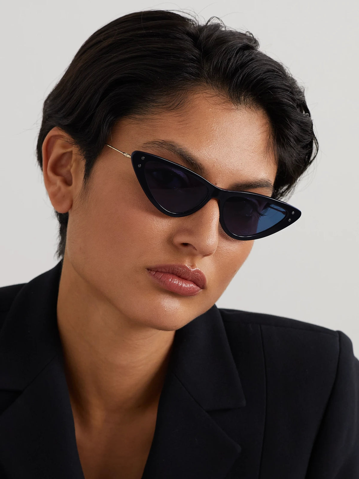 Image of Sunglasses. Product name - Missdior B4u Cat-eye Acetate And Gold-tone Sunglasses in Black colour by brand - DIOR Eyewear