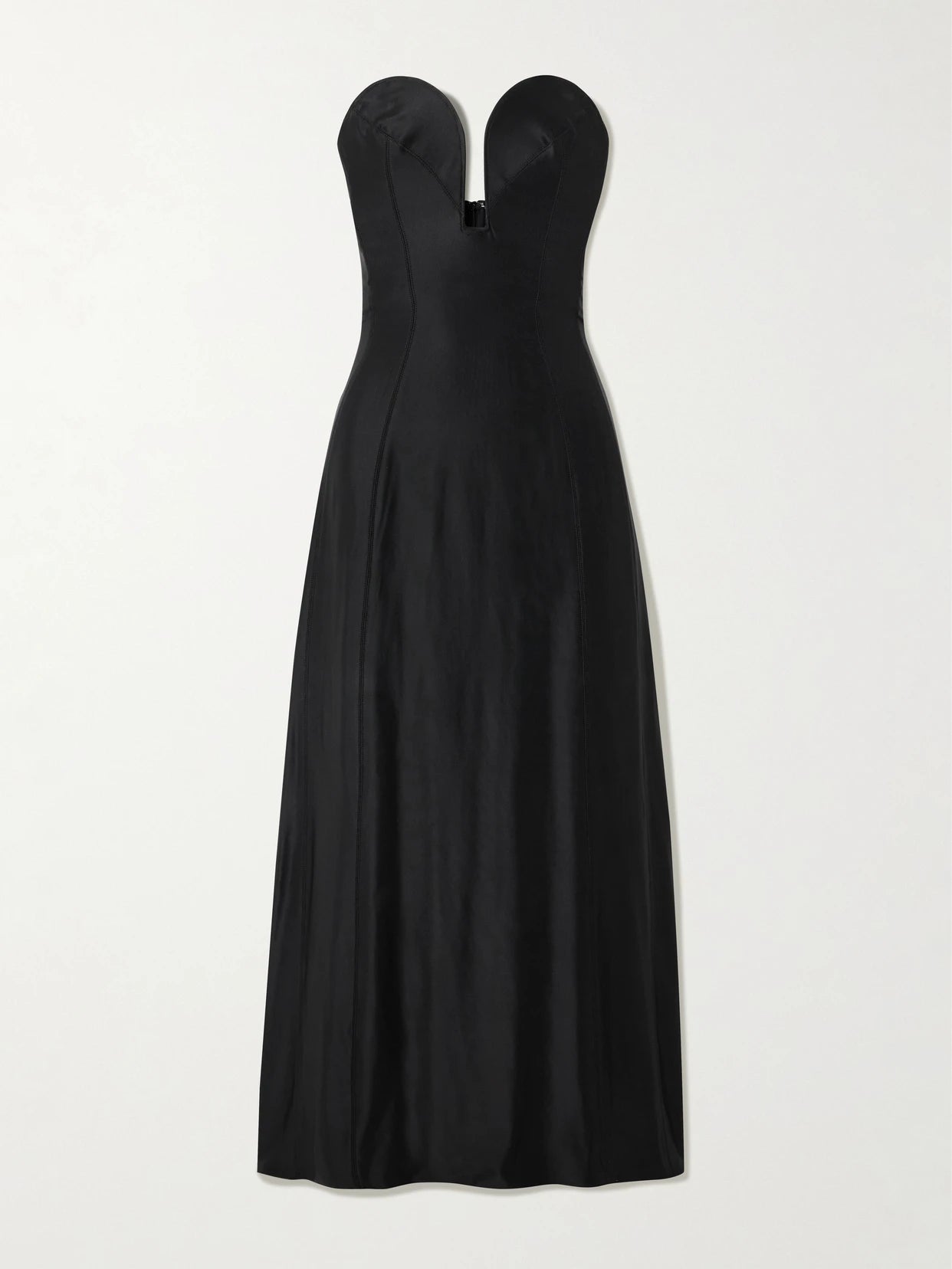 Image of Dresses. Product name - Strapless Stretch-jersey Midi Dress in Black colour by brand - RABANNE