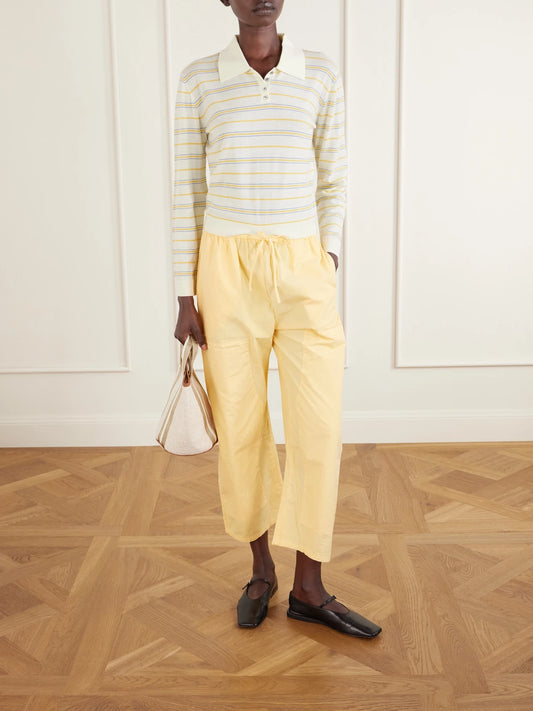 Kyoto Cotton-poplin Low-rise Wide-leg Pants