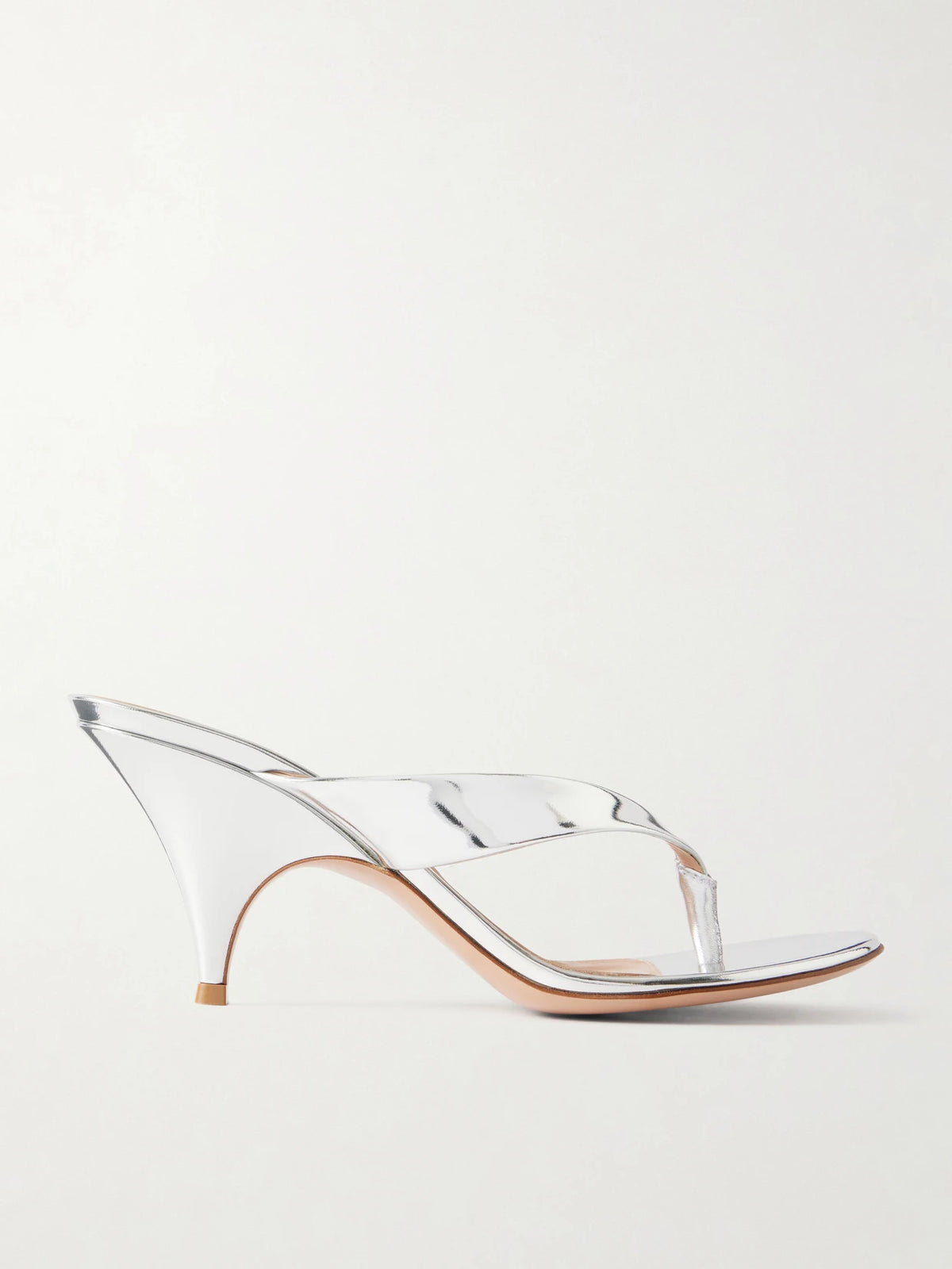 Sofia 70 Metallic Leather Thong Sandals