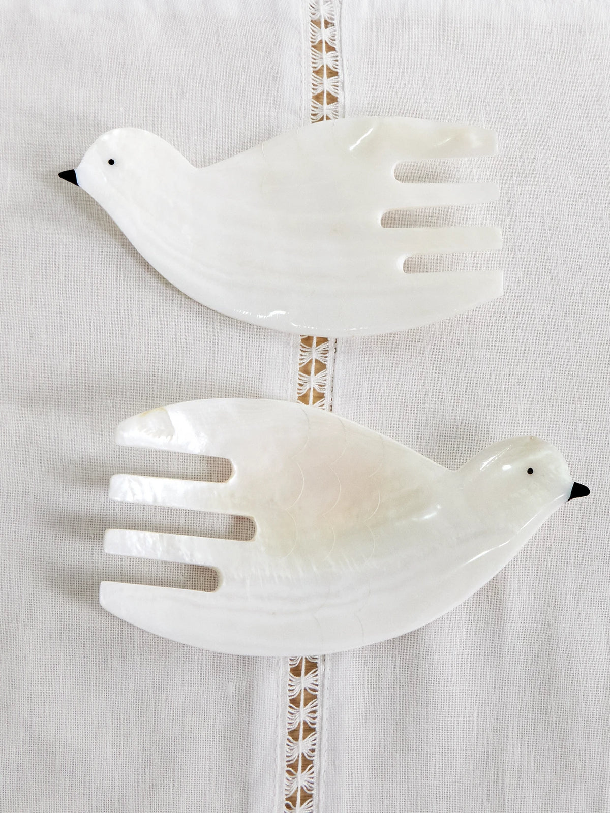 Dove Mother-of-pearl Salad Servers