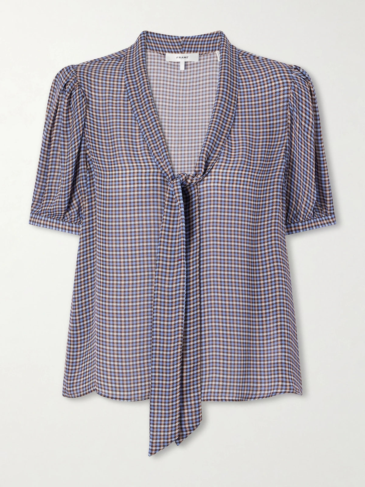FRAME The Sonnet Checked Silk Blouse