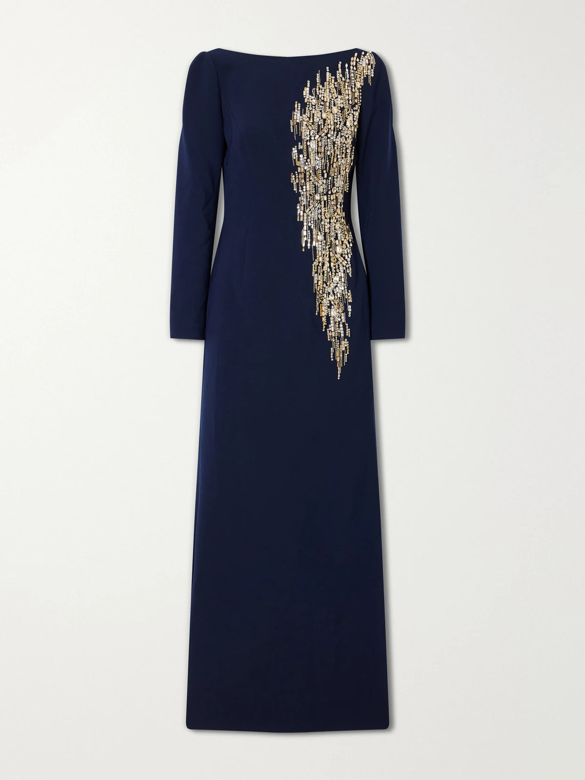 Jenny Packham Avana Crystal And Bead-embellished Crepe Gown