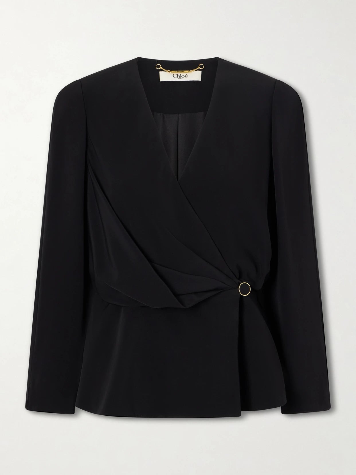 Gathered Faille Blouse