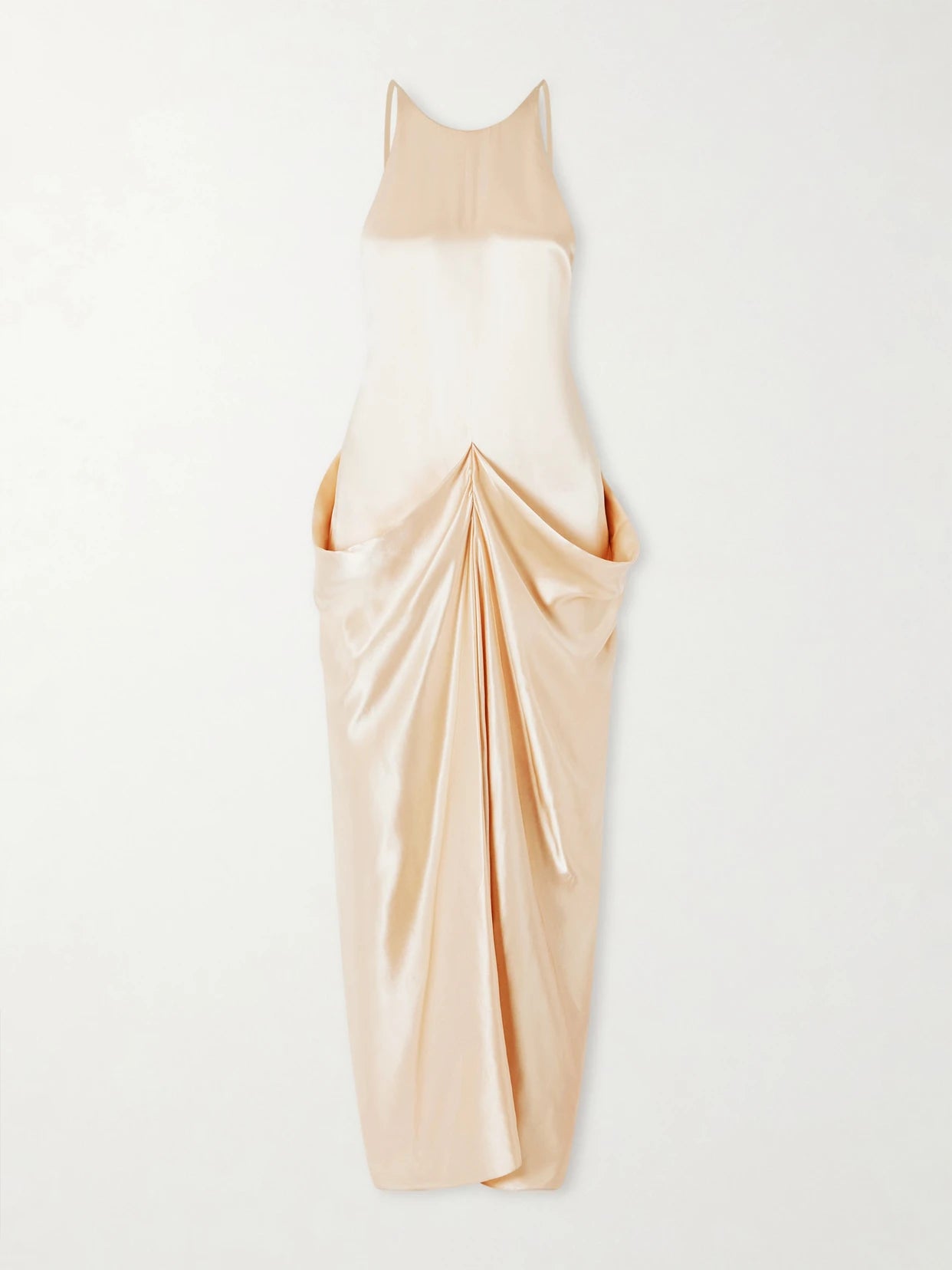 Kent Open-back Draped Satin Maxi Dress