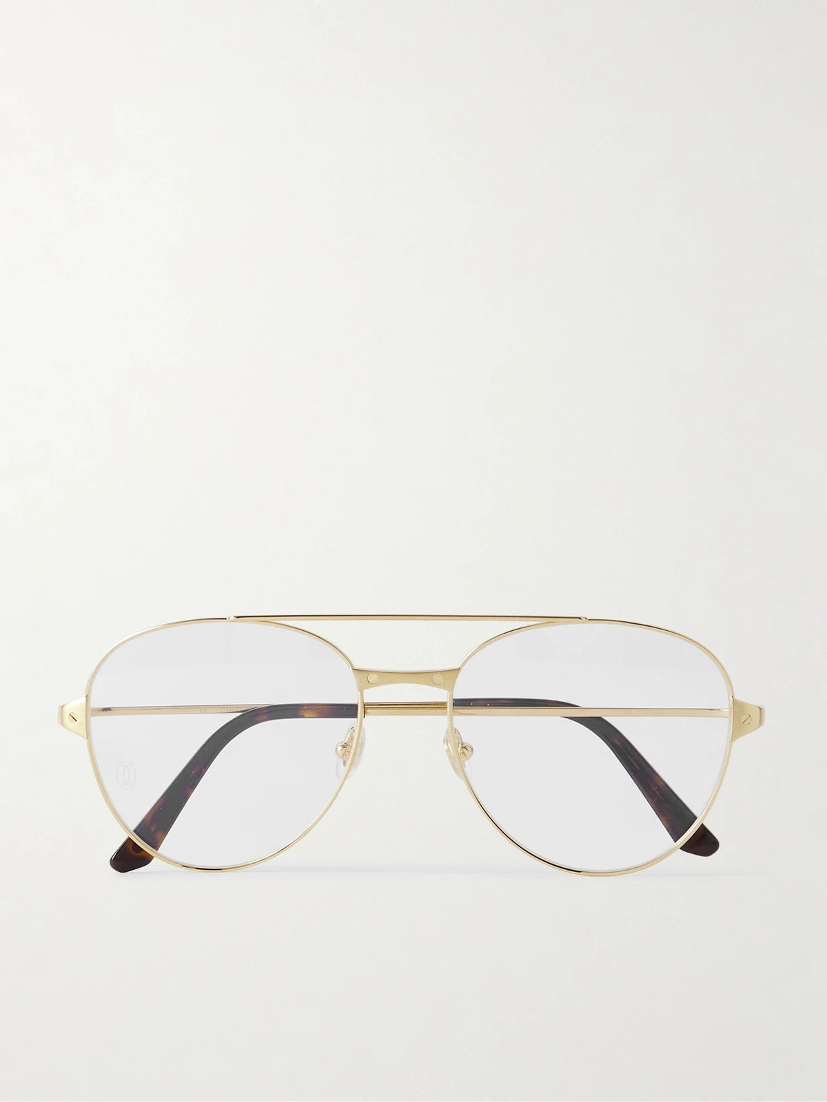 Santos De Cartier Aviator-style Gold-tone Optical Glasses
