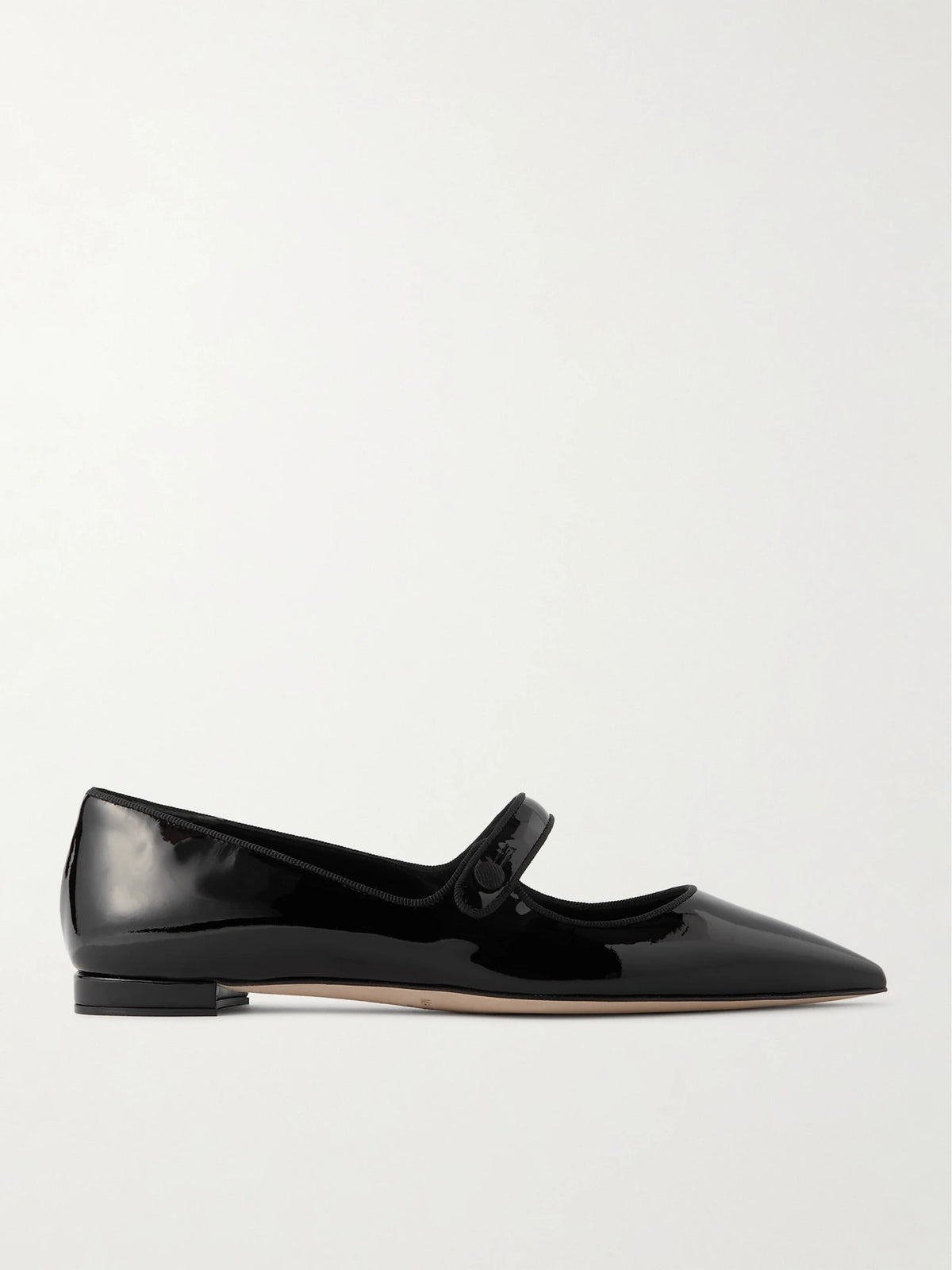 Campari Grosgrain-trimmed Patent-leather Ballet Flats