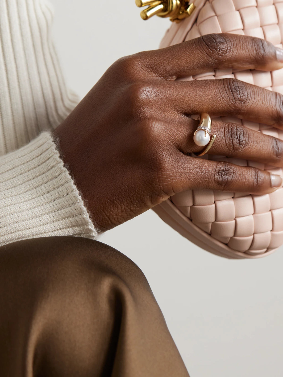 Image of Rings. Product name - Cornucopia 14-karat Gold, Diamond And Pearl Ring in Multi colour by brand - Mateo