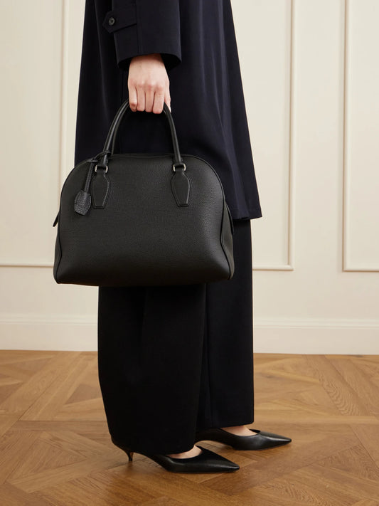 Image of Bags. Product name - India Textured-leather Tote in Black colour by brand - The Row