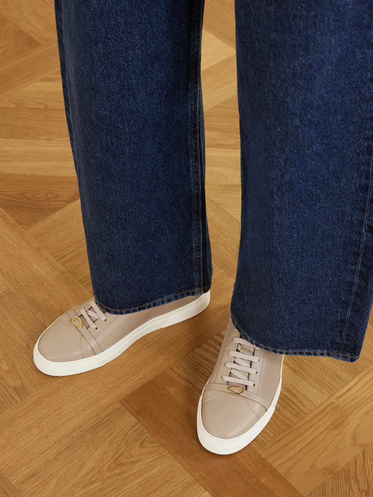 Embellished Leather Sneakers