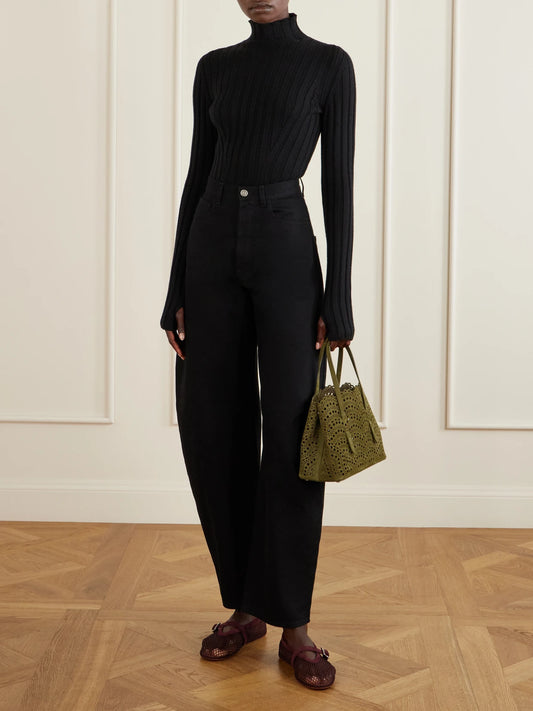 Mina Cut-out Suede Tote