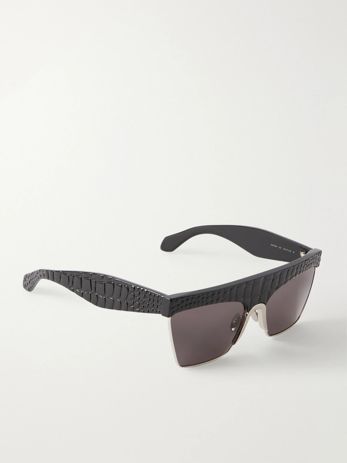 Alaïa D-frame Croc-effect Recycled-acetate And Silver-tone Metal Sunglasses