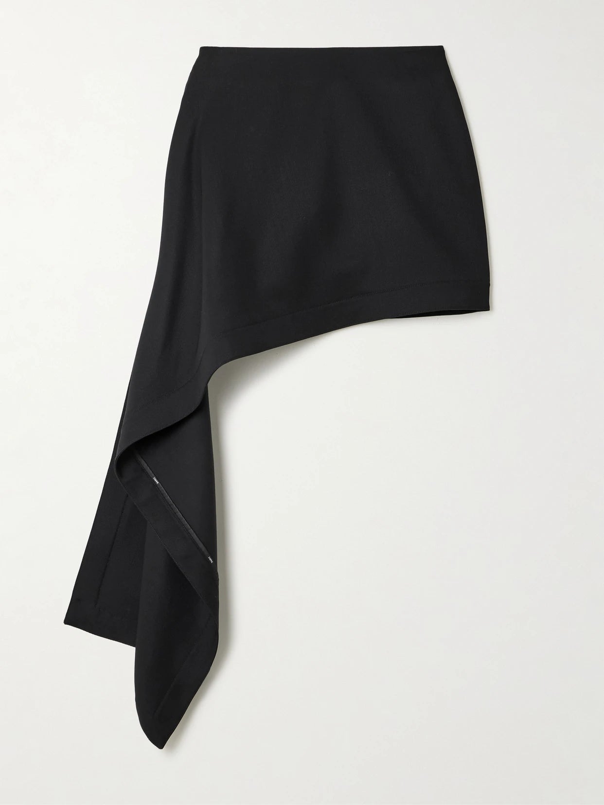 Asymmetric Wool-twill Mini Skirt