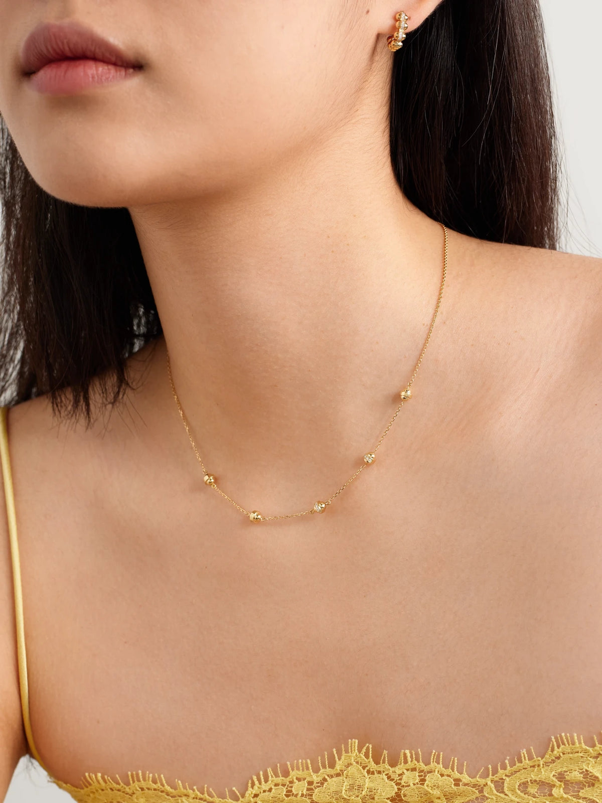 Image of Necklaces. Product name - 18-karat Gold Multi-stone Jewelry Set in Multi colour by brand - L'Atelier Nawbar