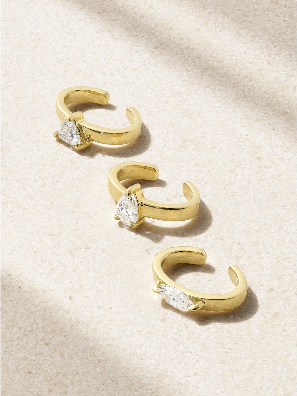 Set Of Three 18-karat Gold Diamond Ear Cuffs
