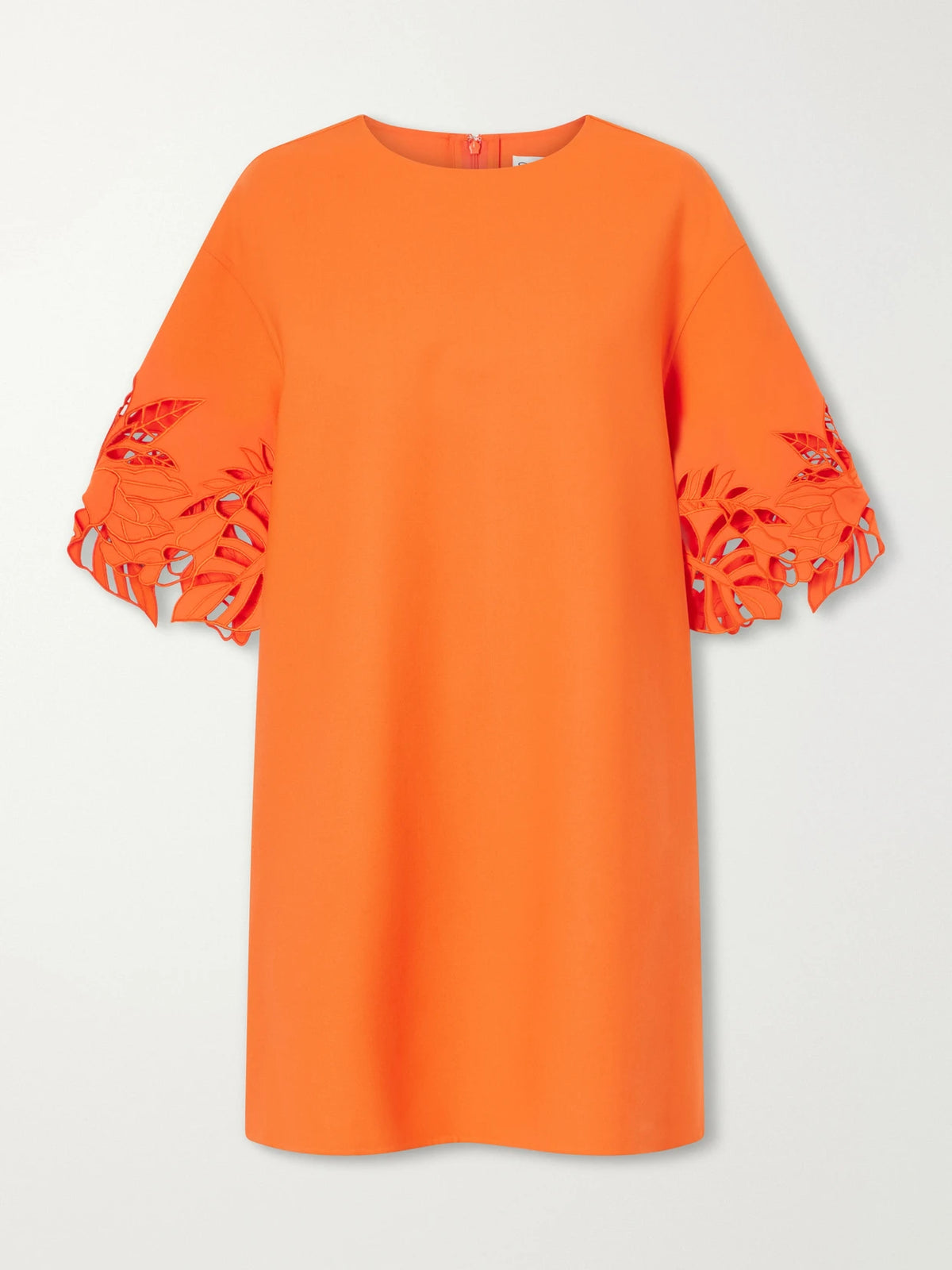 Embroidered Cut-out Wool-blend Mini Dress