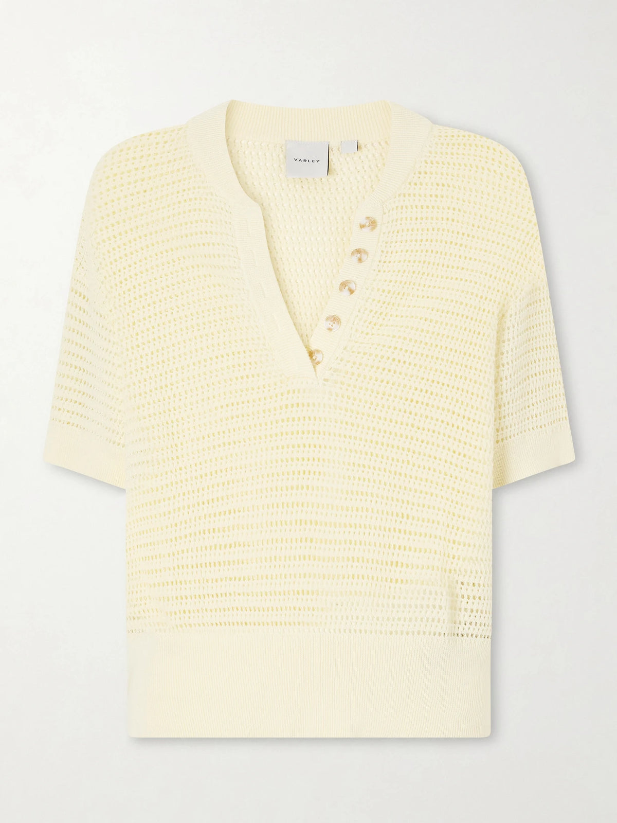 Varley Callie Open-knit Cotton Top