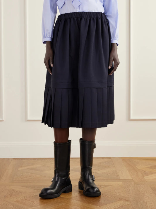Comme des Garçons GIRL Tiered Pleated Gabardine Midi Skirt