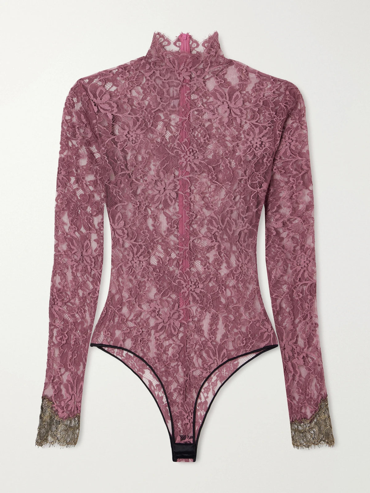 Scalloped Lace-jersey Bodysuit