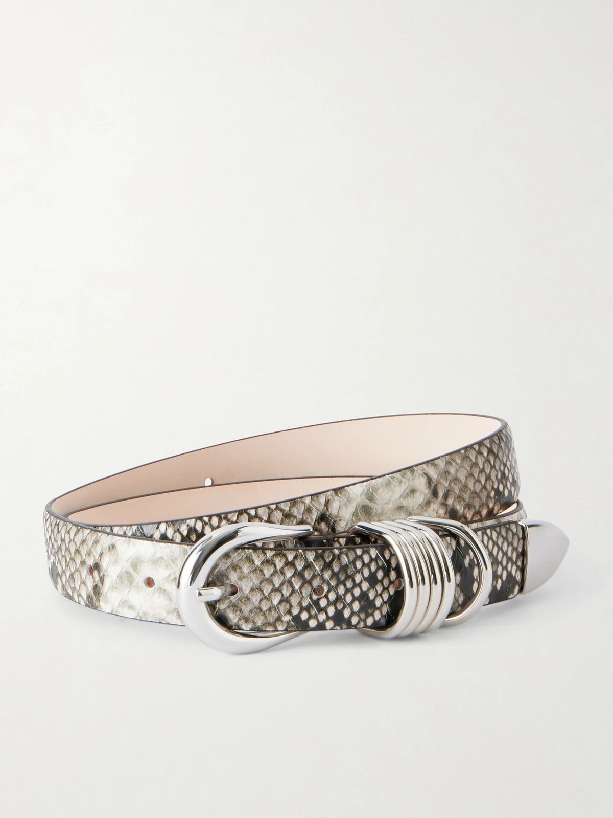 Hollyhock Snake-effect Leather Belt