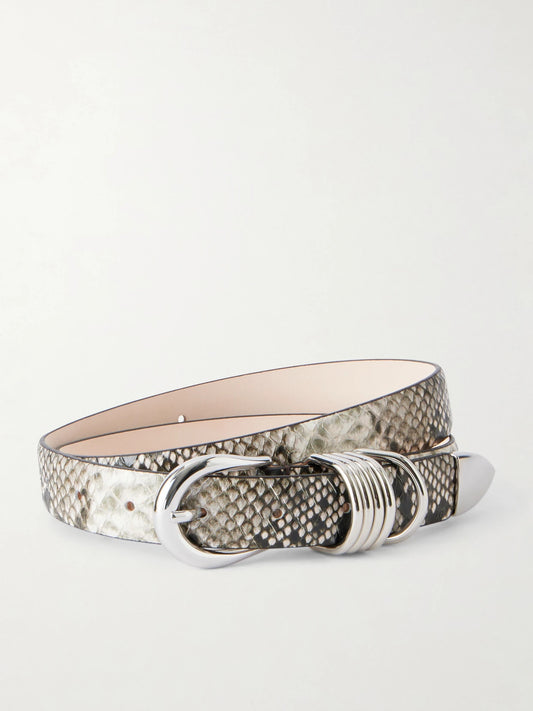 Déhanche Hollyhock Snake-effect Leather Belt