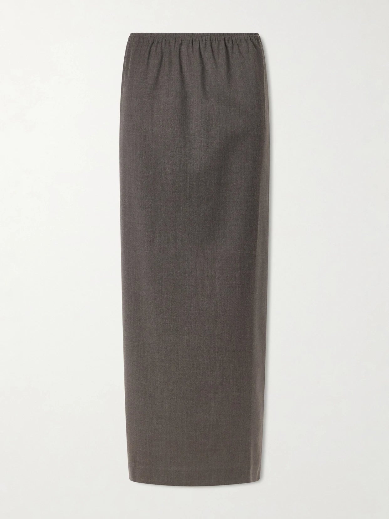Image of a model wearing Skirts. Product name - Wool-blend Maxi Skirt in Gray colour by brand - ST. AGNI