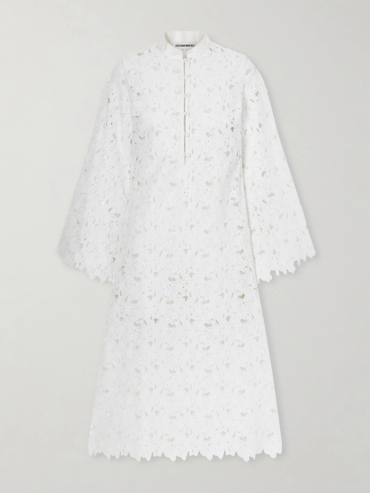 Eleonora Floral-embroidered Silk-trimmed Broderie Anglaise Kaftan