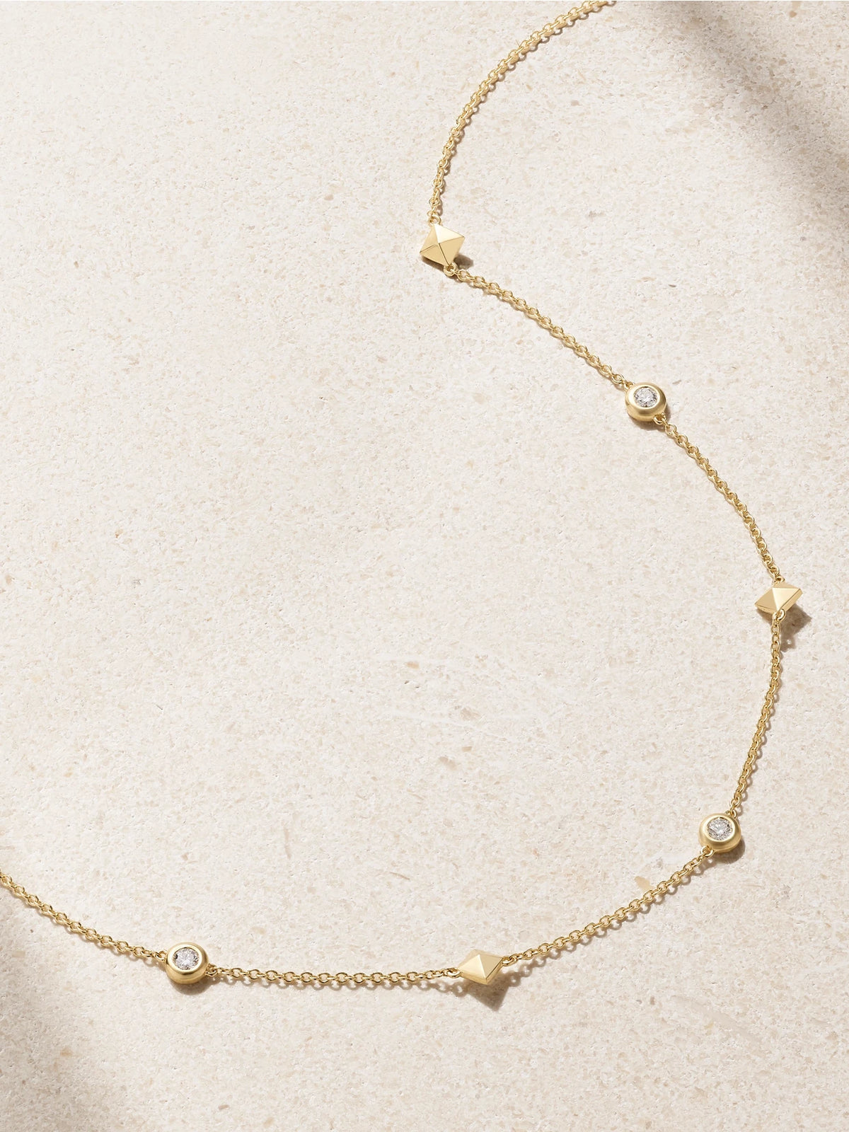 Petite Modern Renaissance 18-karat Gold Diamond Necklace