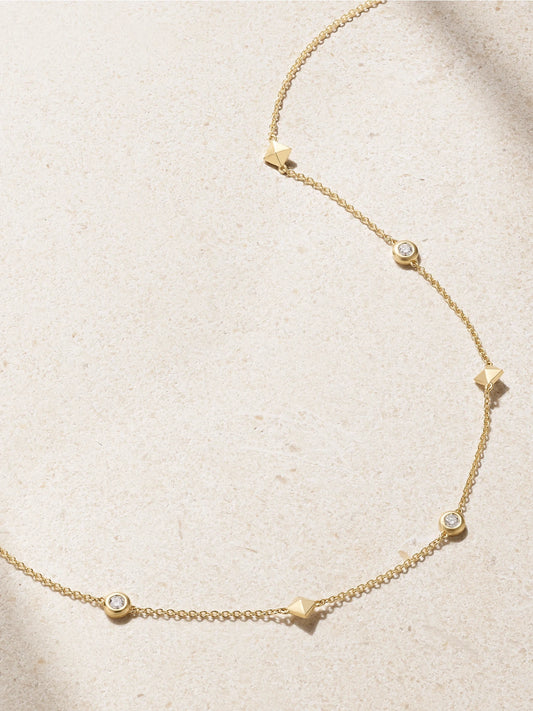 Petite Modern Renaissance 18-karat Gold Diamond Necklace