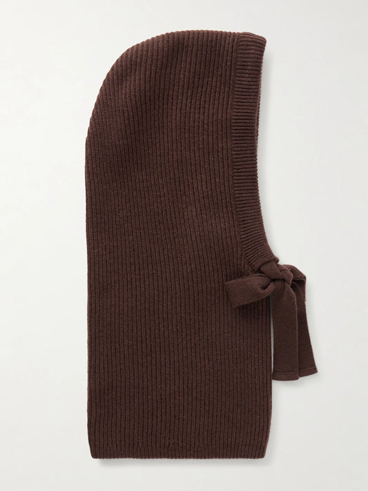 Brunello Cucinelli Drawstring Ribbed Cashmere Snood