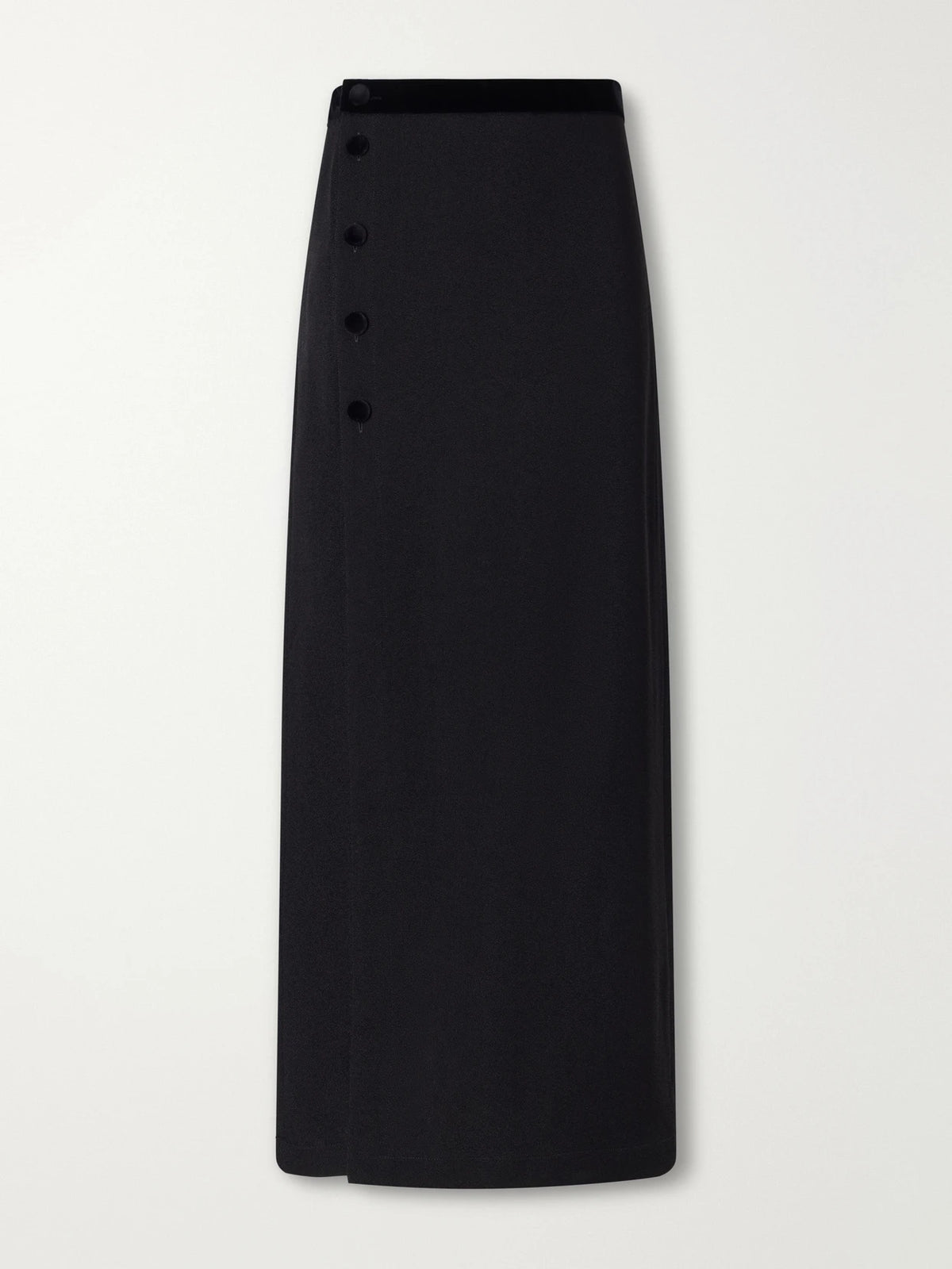 BLAZÉ Milano Ara Velvet-trimmed Crepe Midi Skirt