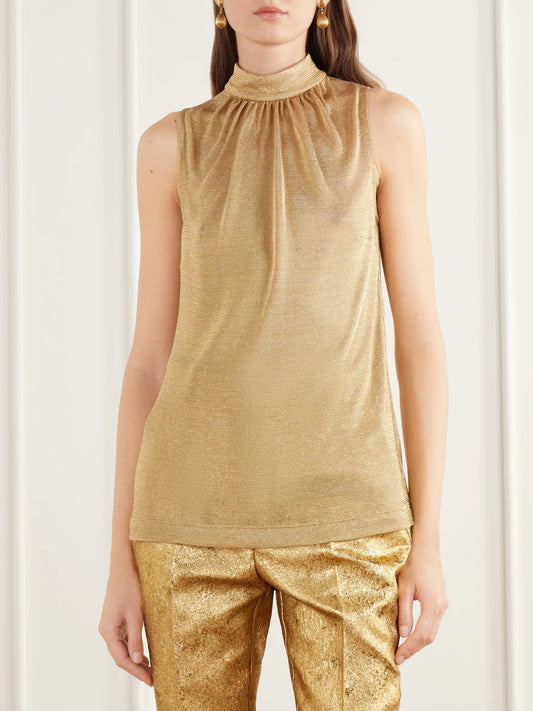 Dolce & Gabbana Gathered Mesh Knit Top