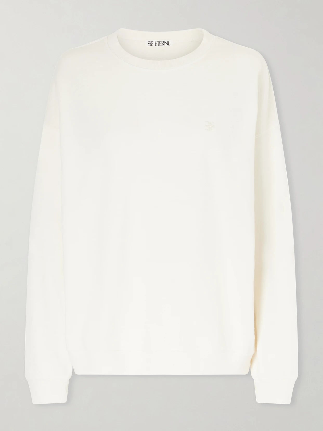 Image of Sleepwear & Loungewear. Product name - Cotton-jersey Sweater in Ecru colour by brand - ÉTERNE