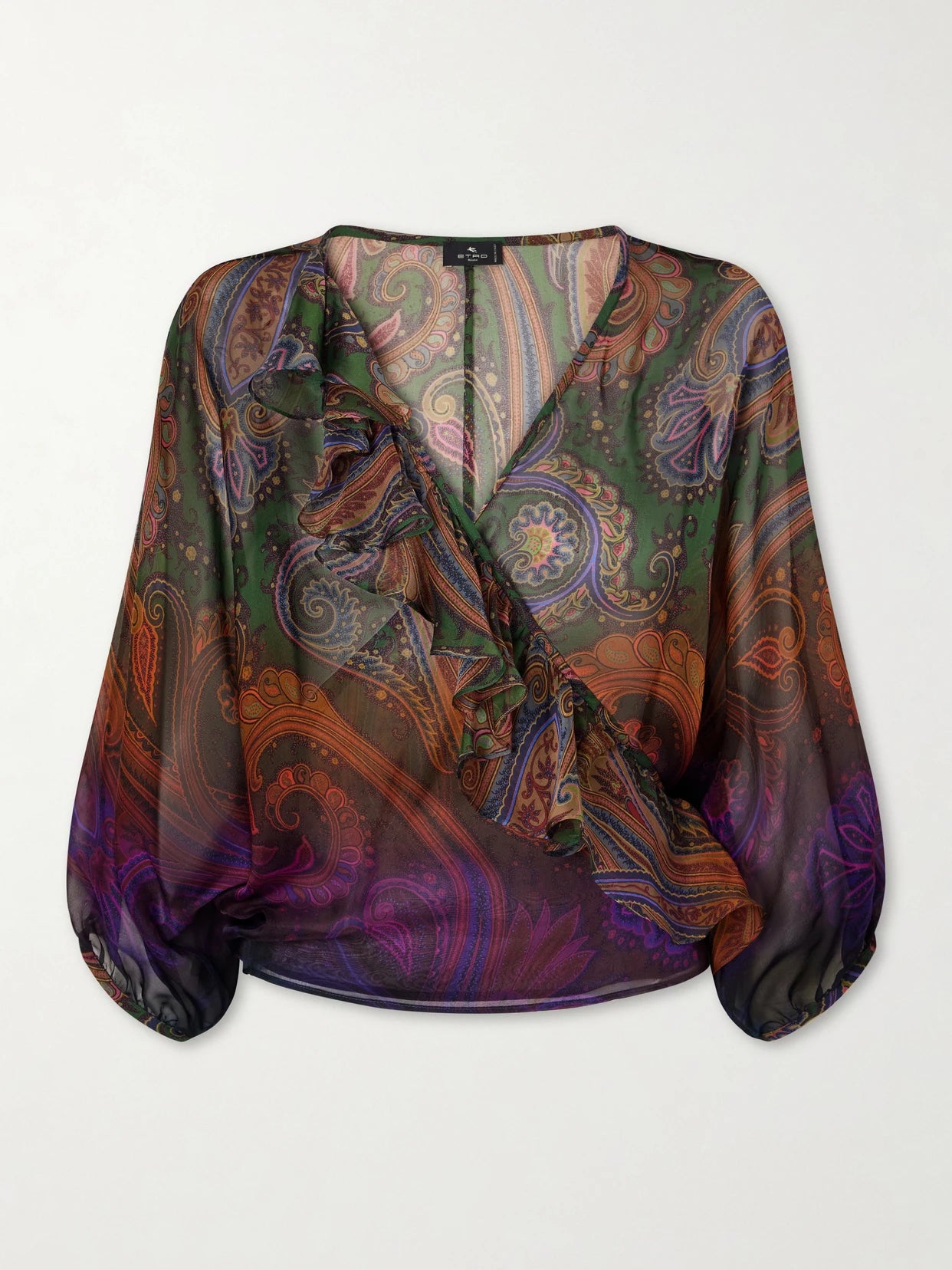 Paisley-printed Silk Blouse
