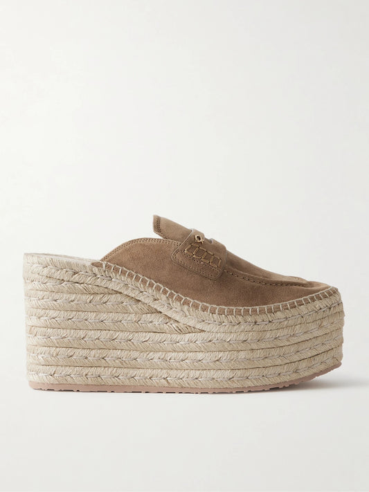 Maxilla 105 Suede Espadrille Wedge Mules