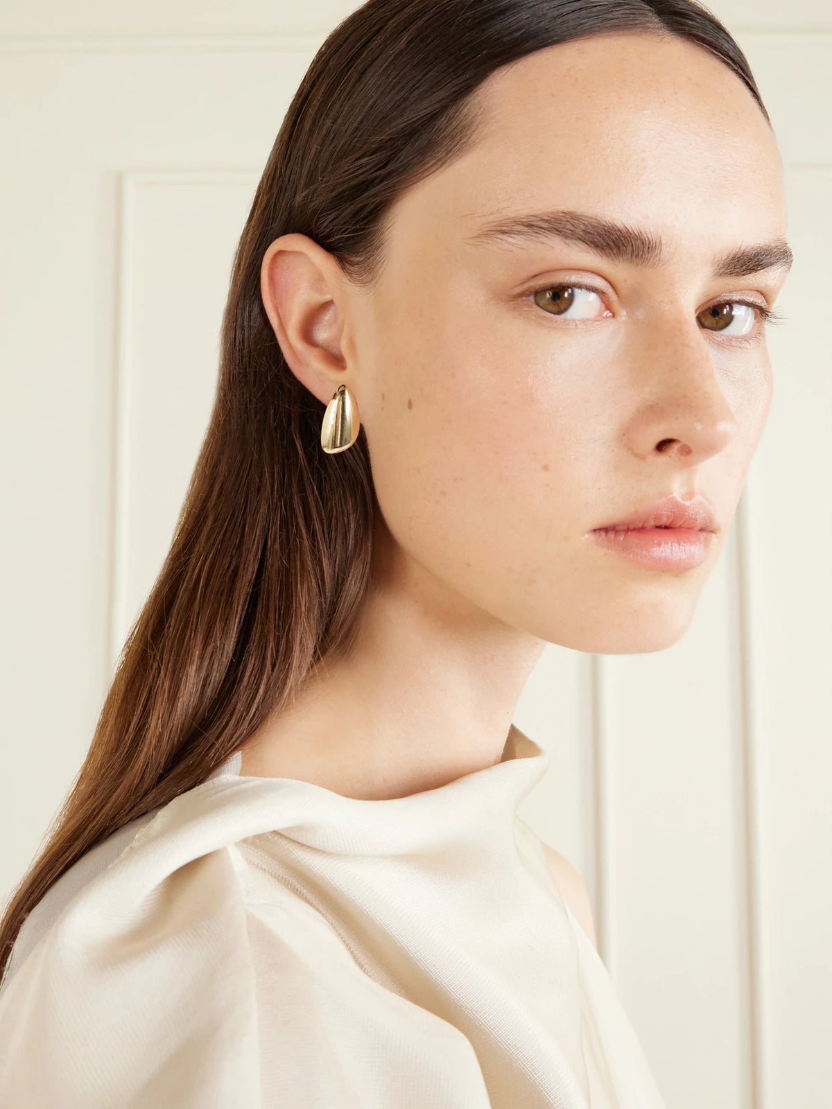 Image of Earrings. Product name - Sculptural 14-karat Recycled Gold Earrings in Multi colour by brand - By Pariah