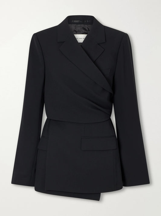 Dries Van Noten Self-tie Wool-crepe Blazer